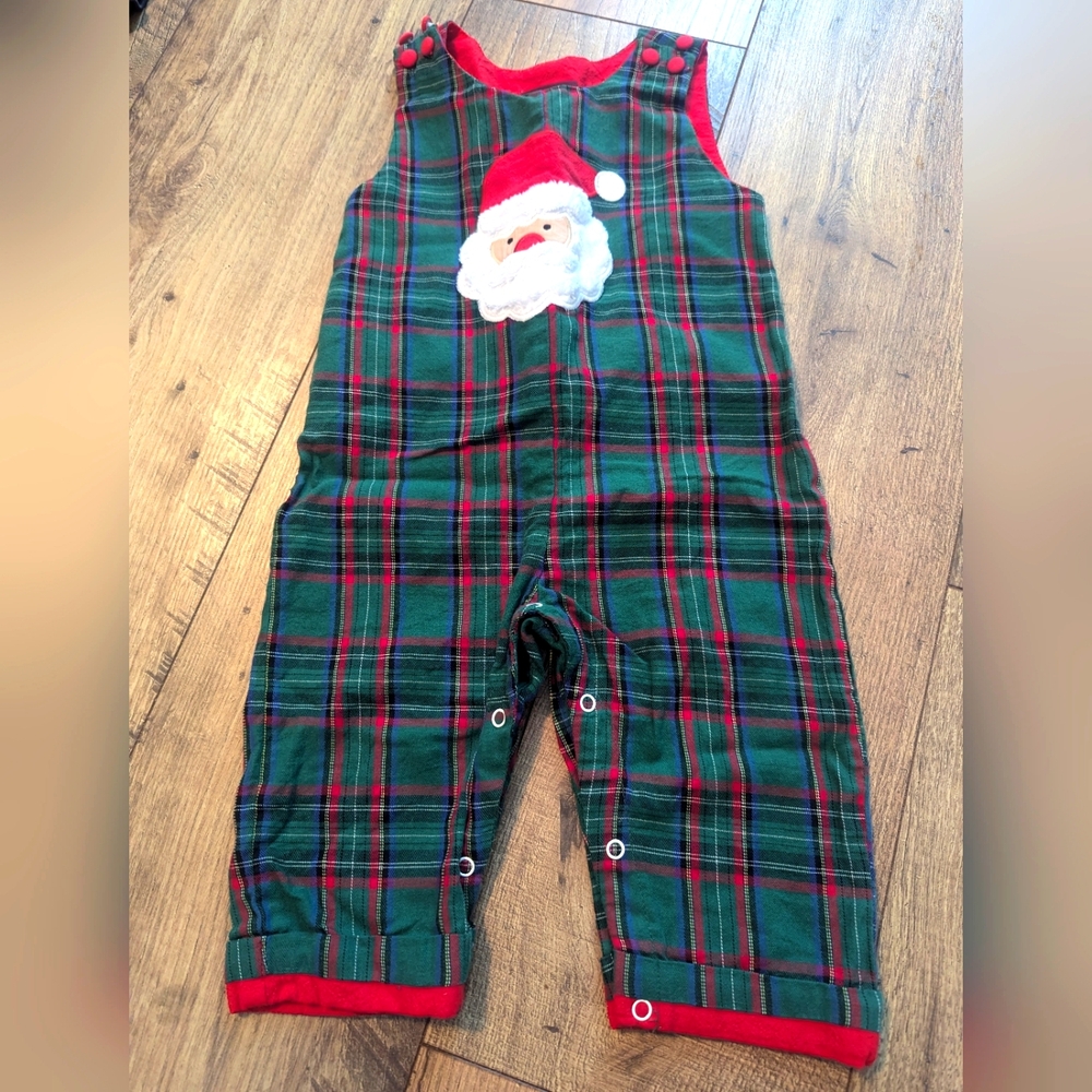 Lil' Cactus Santa plaid jon-jon 12-18 months